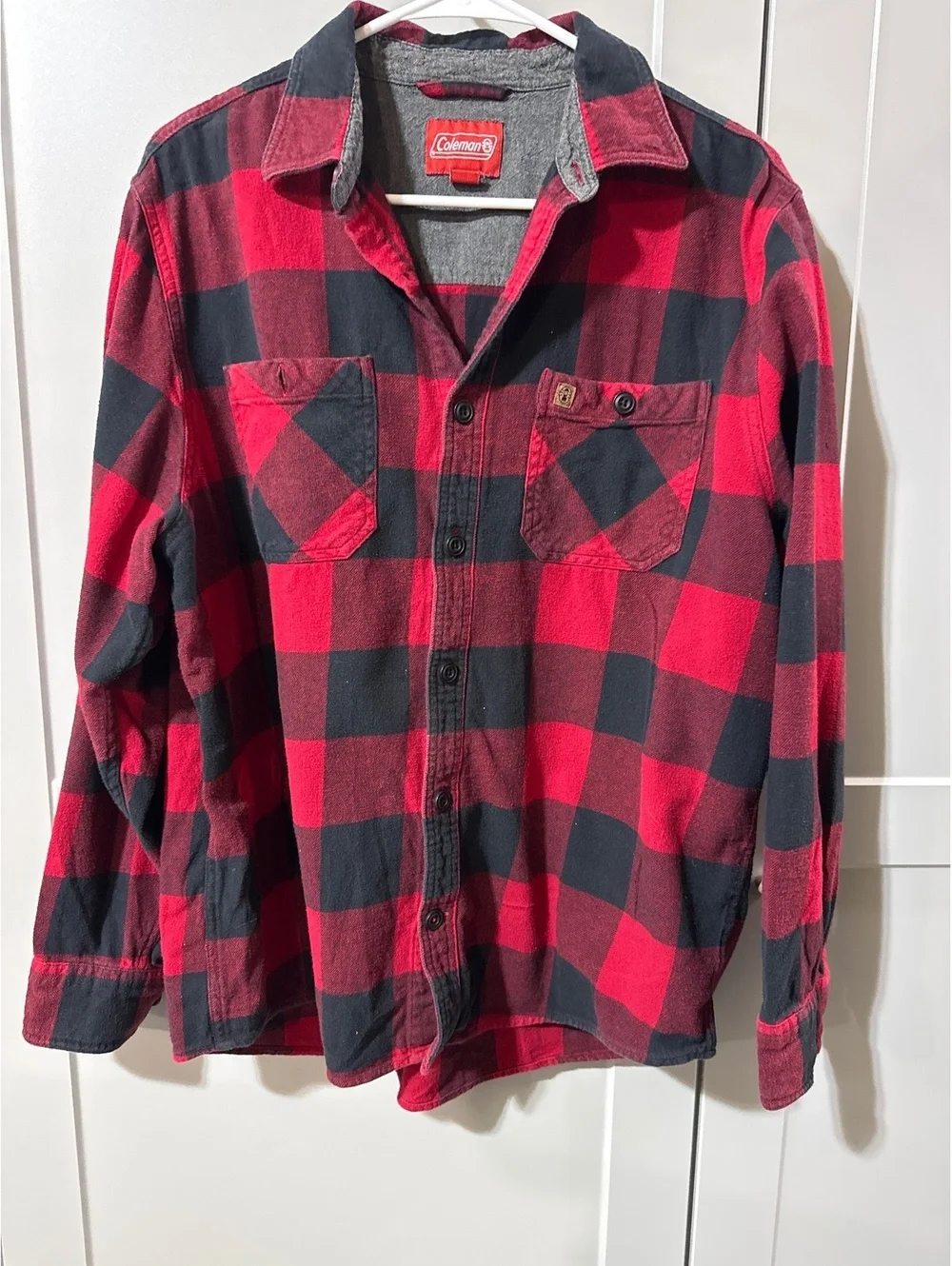 Vintage Coleman XL Red & Black Buffalo Plaid Flannel Shirt -